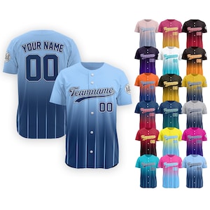 Custom Baseball Jersey With Team Name Number Logo, Personalized Baseball Jersey for Men Women Youth Kid, Blue Baseball Fans Baseball Lovers