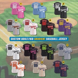 Custom Pinstripe Baseball Jersey Shirt With Team Name Number Logo, Jersey for Men Women Youth Kid Gifts for Baseball Lover Fan Couple Jersey