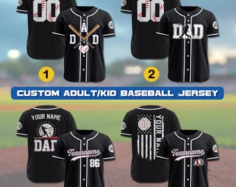 Maglia da baseball personalizzata con nome, numero e logo per papà, regalo personalizzato per la festa del papà per la famiglia, regalo per papà, regalo per marito