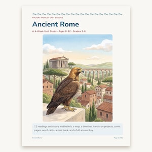 Ancient Rome Unit Study, Homeschool History Curriculum for Kids 8-12, Roman Empire Printable