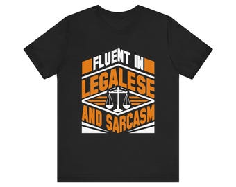 Camiseta divertida de abogado: camiseta con fluidez en jerga legal y sarcasmo, camiseta con humor legal, regalo para abogados, camiseta con humor de la facultad de derecho