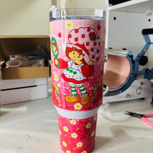 strawberry girly 40oz tumbler