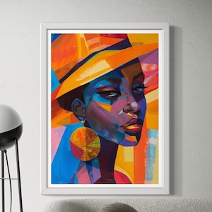 Black Woman Wall Art, Black Art, African American Art, African Wall Art, Abstract Black Art, Black Girl Wall Art, Black Female Art Print