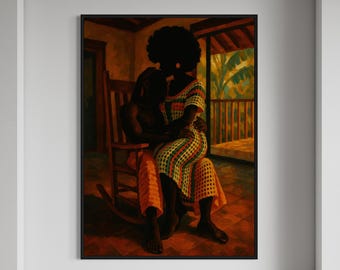 Black Couple Art - Romantic Black Love Wall Art, Cozy Afro Couple Decor, Printable Digital Download for Anniversary Gift