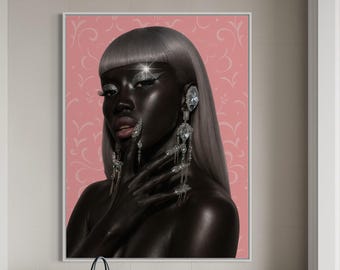 Black Woman Art, Black Girl Art, Black Art Prints, Black People Urban Wall Art, Black Wall Art, Afrocentric Wall Art, African American Art
