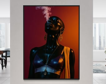 Urban Wall Art, Black Woman Art, Black Art Prints, African American Art, Black Girl Wall Art, Black Wall Art, Black People Artwork, Afro Art