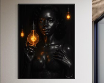 Black Art Prints, Urban Wall Art, Black Woman Art, Afrocentric Wall Art, African American Art, Black Girl Wall Art, Luxury Black Wall Art