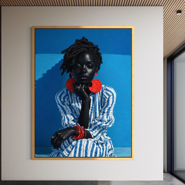 Black Girl Wall Art, Black Art Prints, Urban Wall Art, Black Woman Art, African American Art, Afro Fashion Artwork, Luxury Black Man Artwork