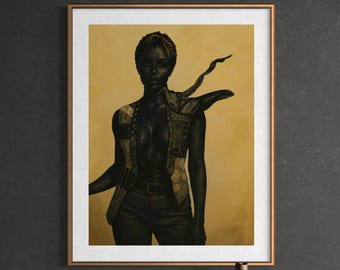 Black Art Print, Black Woman Art, Black Girl Wall Art, African American Art, Urban Wall Art, Luxury Black Art Decor, Black Woman Wall Art