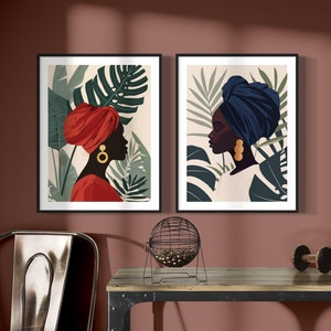 Black Art, African Wall Art, African American Art, Black Girl Wall Art, Black Woman Wall Art, Black People Prints, Black Women Art, Set of 2