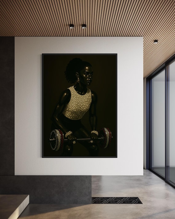 Luxury Black Art, Black Woman Art, Black Girl Art, African American Art, Female Gym Art, Diamonds Wall Art, Urban Wall Art, Black Art Prints