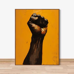 Black Power Fist Art, Afrocentric Raised Hand Poster, African American Art, Civil Rights Digital Print, Black Pride Symbol, Instant Download