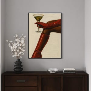 Black Art, Black Woman Art, Black Woman Wall Art, Black Girl Drink Art, Black Cocktail Artwork, Black Girl Wall Art, Black Wall Art Print