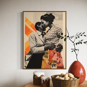 Vintage Black Art, Black Woman Art, Black Lesbian Poster, African American Art, Black Girl Wall Art, Black Fashion Poser, Afrocentric Decor image 1