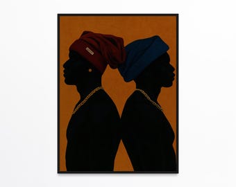 Impresión de arte negro, retrato de hombre negro, arte mural de niño negro, arte abstracto negro, arte afroamericano, arte mural urbano, impresión de moda afrocéntrica