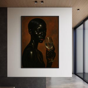 Black Woman Art, Black Girl Wine Art, Black Art Print, Black Woman Wall Art, Black Girl Wall Art, African Wall Art, Afro Urban Wall Art