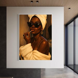 Black Woman Art, Black Art, Black Bathroom Art, Black Girl Art, Black Woman Wall Art, Urban Wall Art, African American Art, Girl Toilet Art