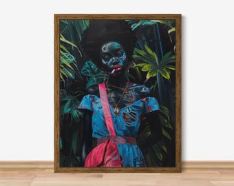 Black Art Print, Black Woman Art, African Wall Art, Black Girl Wall Art, Afrocentric Wall Art, Black Female Artwork, African American Art
