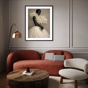 Babys Breath Wall Art, Ethereal Black Woman Editorial Print, Tulle Ballet African American Art, Beauty Decor, Printable Digital Download image 5