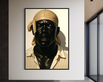 Láminas de arte negro, arte urbano para pared, arte con durag de hombre negro, arte mural de hombre negro, póster de hombre negro, arte mural masculino, lámina de arte afroamericano