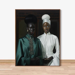 Black Woman Art - Black Art Prints, Black Love Art, Afrocentric Decor, Religious Style Black Vintage African Decor, Instant Download Print