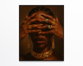 Black Woman Art, Luxury Black Art, Black Woman Wall Art, Black Fashion Poster, African American Art, Urban Wall Art, Black Girl Art Prints