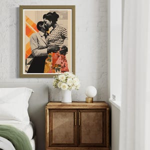 Vintage Black Art, Black Woman Art, Black Lesbian Poster, African American Art, Black Girl Wall Art, Black Fashion Poser, Afrocentric Decor image 2