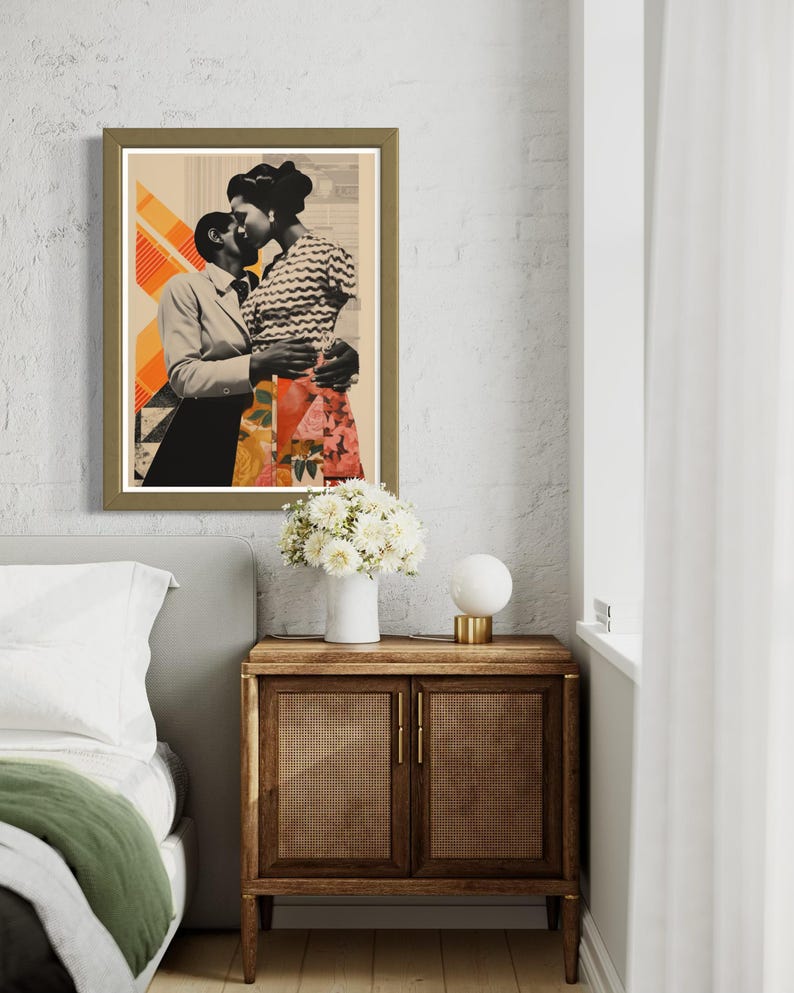 Vintage Black Art, Black Woman Art, Black Lesbian Poster, African American Art, Black Girl Wall Art, Black Fashion Poser, Afrocentric Decor image 2