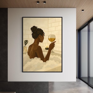 Black Art, Black Woman Art, Black Bathroom Art, Black Women Wall Art, African American Art, Urban Wall Art, Black Girl Art, Woman Toilet Art
