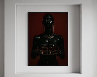 Black Woman Art, Black Art Prints, Black Man Art, Bar Cart Wall Art, African American Art, Black Girl Wall Art, Afrocentric Wall Art Print