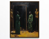 Conceptual Black Art, Surreal Self Reflection Print, Contemporary African American Wall Art, Identity Oil Painting, Gallery Home Decor Gift