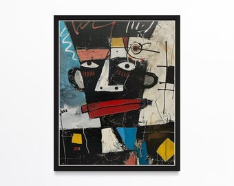 Black Man Art, Abstract Black Art, African American Art, Afro Urban Wall Art, Black Art Print, Black Male Wall Art, Afrocentric Wall Art