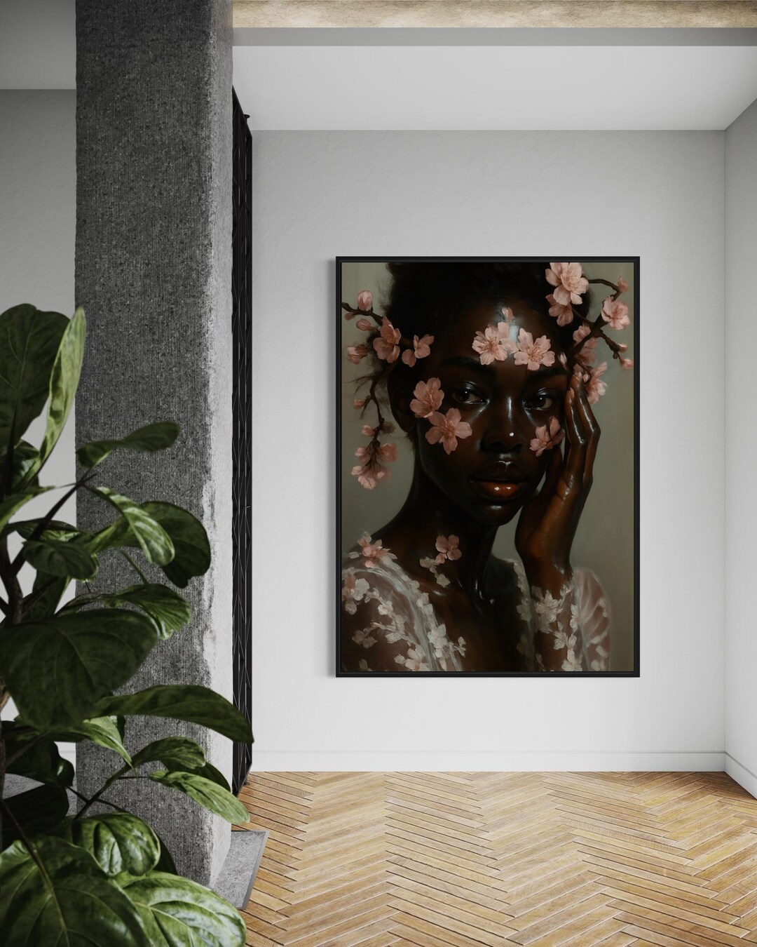 African American Art, Black Woman Art, Flower Head Art, Urban Wall Art ...