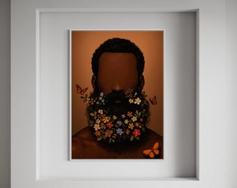 Arte nera, arte afroamericana, arte murale di uomini neri, arte di uomini neri, arte murale nera, arte nera per uomini, stampe digitali urbane, arte maschile nera