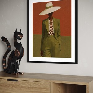 Black Girl Art, Urban Wall Art, Black Art Prints, Minimalist Black Woman Art, Abstract Black Art, African American Art, Afro Fashion Artwork image 5