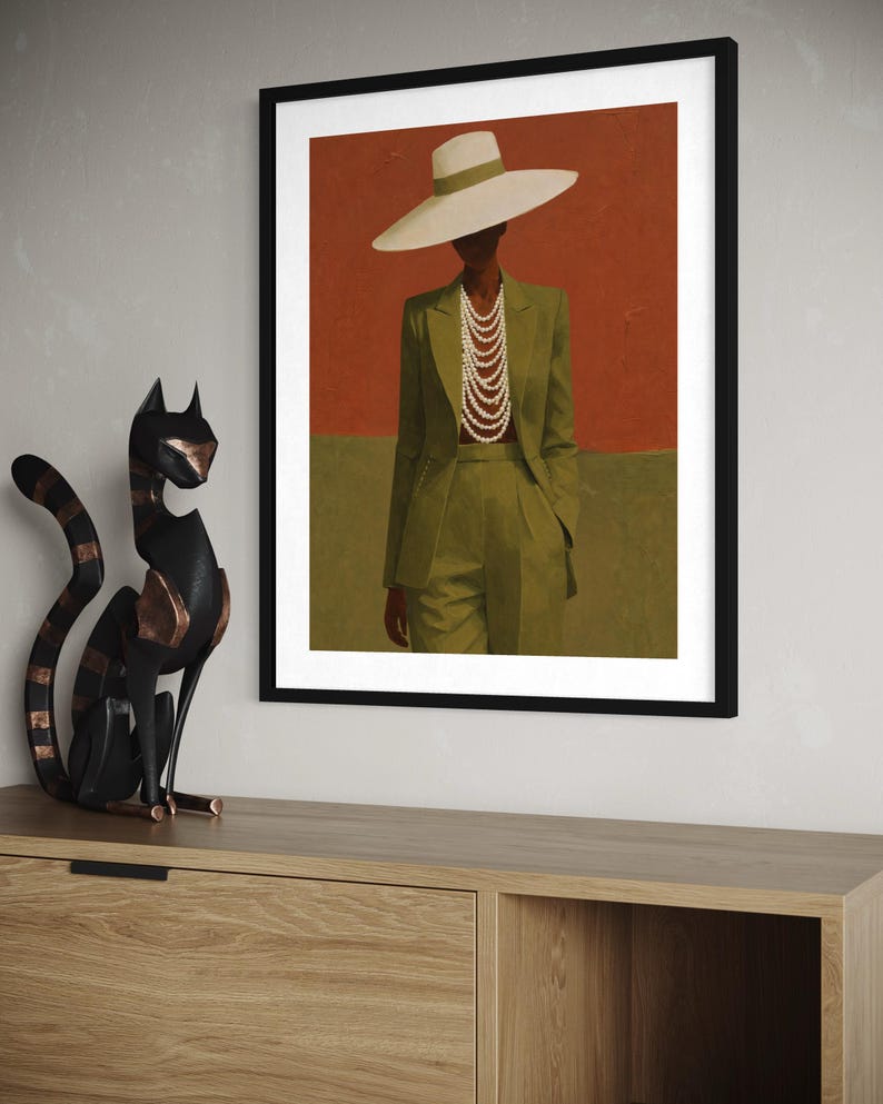 Black Girl Art, Urban Wall Art, Black Art Prints, Minimalist Black Woman Art, Abstract Black Art, African American Art, Afro Fashion Artwork image 5