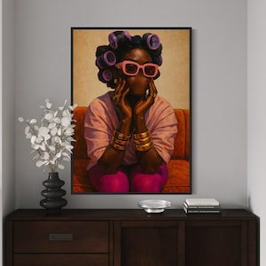 Black Woman Wall Art, African American Art, Black Bathroom Art, Black Art, Black American Print, Black Girl Wall Art, Urban Digital Prints