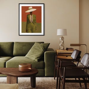 Black Girl Art, Urban Wall Art, Black Art Prints, Minimalist Black Woman Art, Abstract Black Art, African American Art, Afro Fashion Artwork image 3