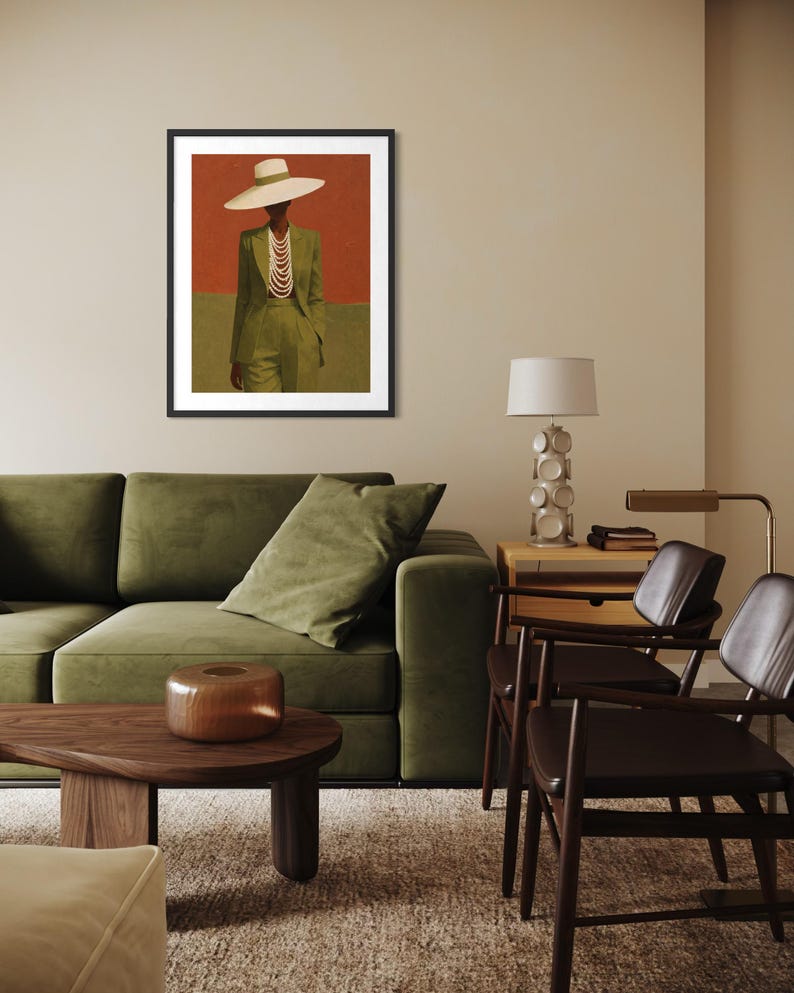 Black Girl Art, Urban Wall Art, Black Art Prints, Minimalist Black Woman Art, Abstract Black Art, African American Art, Afro Fashion Artwork image 3