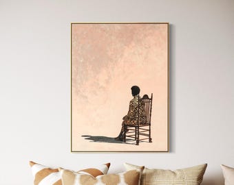 Schwarze Kunst Druck, schwarze Frau Kunst, schwarze Mädchen Wandkunst, Afro Fashion Kunst, Afrocentric Wandkunst, minimalistische schwarze Kunst, schwarze Frauen Wandkunst