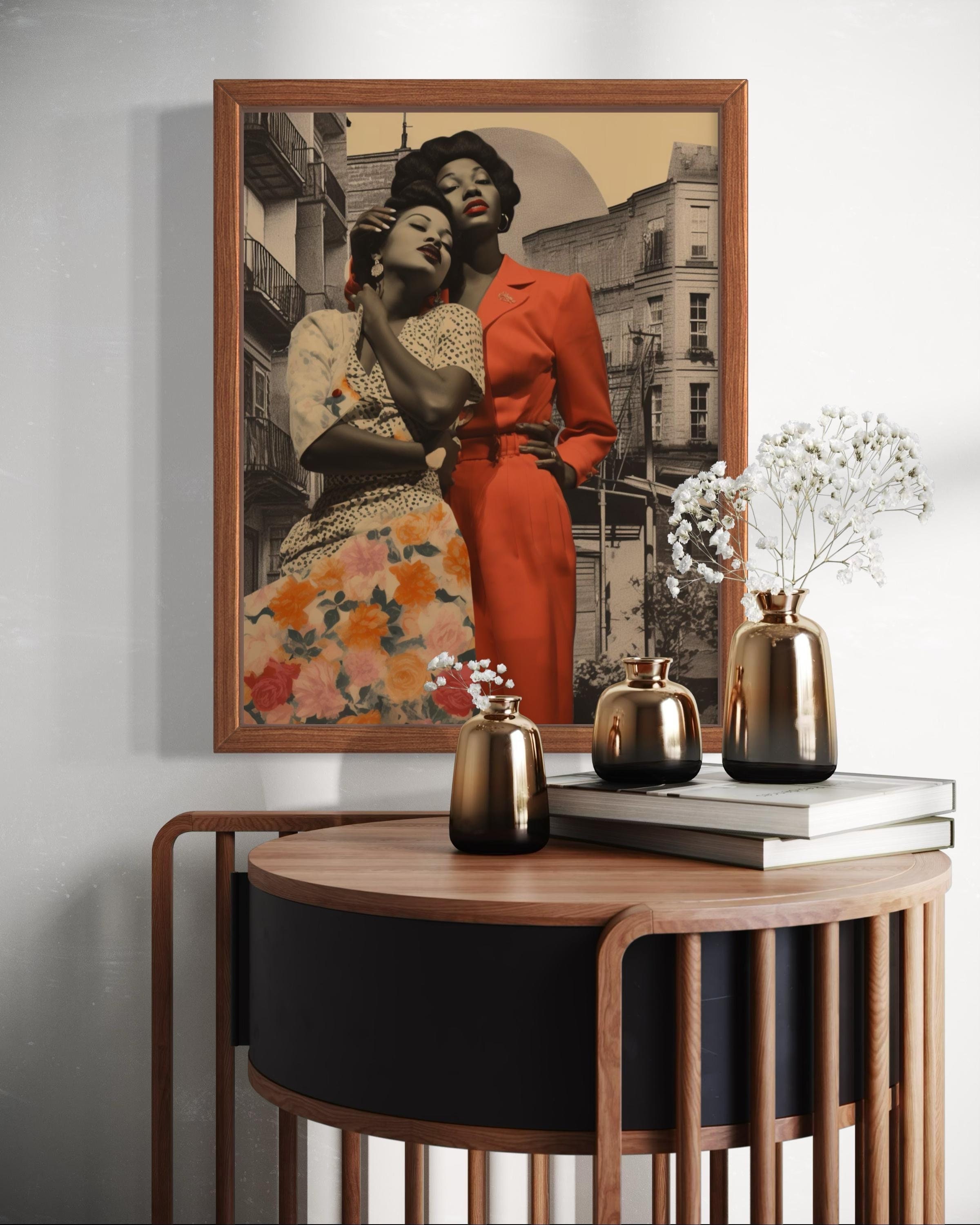 Black Art Print, African American Wall Art, Retro Vintage Two Black ...