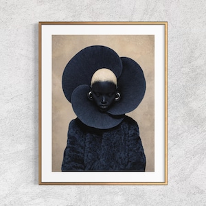Gravuras de arte negra, arte de mulher negra, arte de parede com moda afrocentrada, arte floral urbana, arte de parede com garota negra, arte de parede afro-americana negra