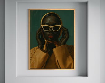 Black Woman Art, Black Art Prints, Fashion Wall Art, Black Girl Wall Art, Black People Artwork, African American Art, Luxury Black Art Decor