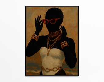 African American Art, Black Art Prints, Black Girl Wall Art, Black Woman Wall Art, Afro Fashion Art, Minimalist Black Art, Urban Wall Art