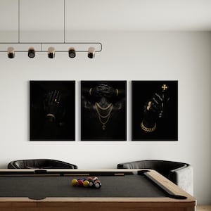 Conjunto de impressões artísticas Black Man: decoração Urban Hypebeast (download digital)
