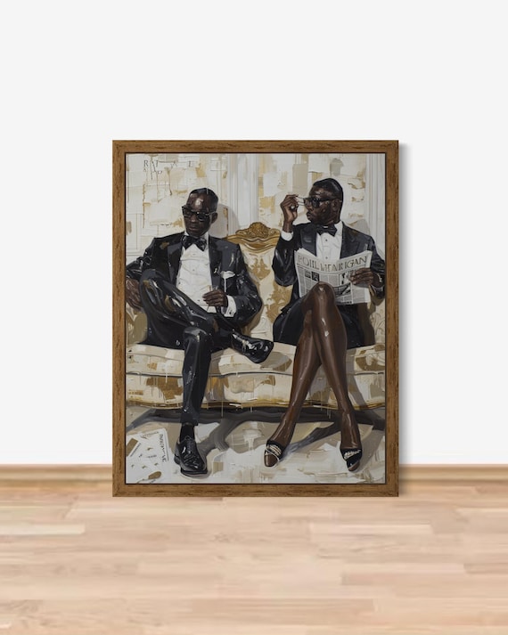 Black Art Print, Black Gay Couple Art, LGBTQ Wall Art, Black Man Wall Art, African American Art, Gay Couple Art, LGBTQ Afrocentric Wall Art