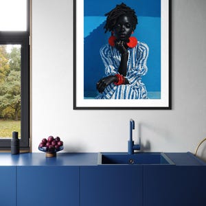 Black Girl Wall Art, Black Art Prints, Urban Wall Art, Black Woman Art, African American Art, Afro Fashion Artwork, Luxury Black Man Artwork image 4