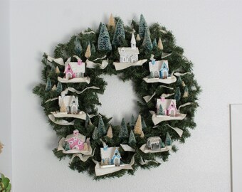 Wreath / Christmas Winter / Putz House