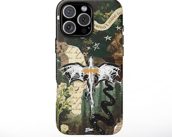 Fourth Wing Inspired Bookish Phone Case, Fantasy Bookish iPhone 16 15 Pro Max - Samsung S25 Ultra, Dragon novel Aesthetic Gift for Readers