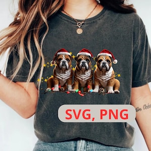 Digital Download PNG SVG French Bulldog Christmas, Christmas Frenchie Dog Illustration, Holiday Dog Commercial Use